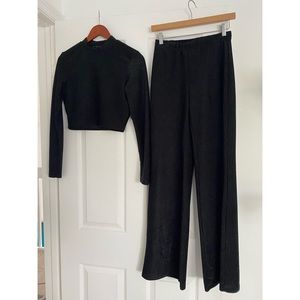 Black Glitter Pant Set